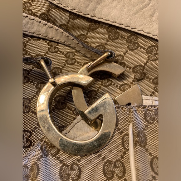 Authentic Gucci GG Canvas Charlotte Tote Off White/Beige/Brown - Picture 4 of 17